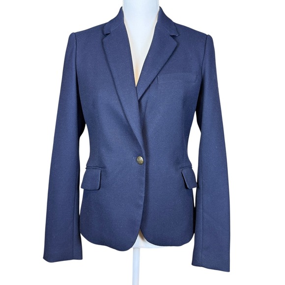 mercer & madison Jackets & Blazers - Mercer Madison Navy Blue Textured Blazer Jacket Single Gold Button Lined Small‎